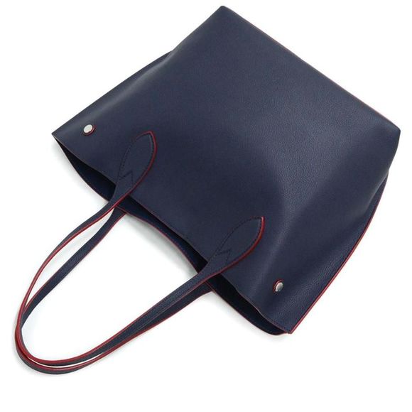 Louis Vuitton LockMe Go Tote Bag Grain Calf Leather Marine Rouge Navy - Picture 6 of 10